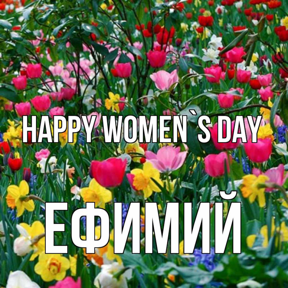 Greetings card с именем, Ефимий happy women`s day с международным женским днем поздравления для женщины Greetings with text for free download 